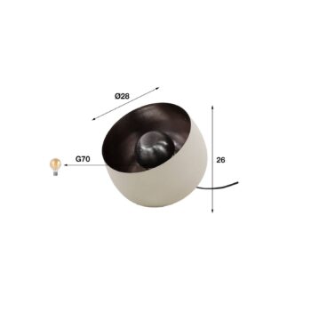 Stolná lampa Atlanta, svetlo sivá/kovová, Ø 28 cm, kov