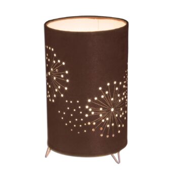 Stolná lampa Aurona z hnedej látky