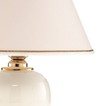 Stolná lampa Austrolux Giardino Avorio, 25 cm, keramika, biela