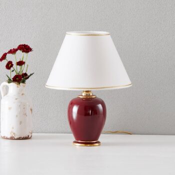 Stolná lampa Austrolux Giardino Bordeaux 34 cm keramická 24 karátov