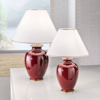 Stolná lampa Austrolux Giardino Bordeaux 57 cm keramická 24 karátov