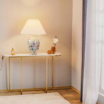Stolná lampa Austrolux Giardino Panse 50 cm keramická pozlátená