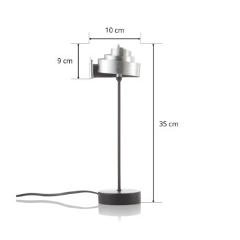 Stolná lampa Banderole zo železa v striebornej