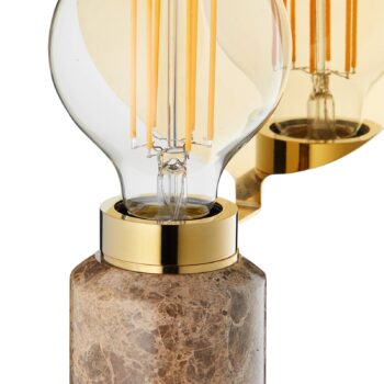 Stolná lampa Blindspot, hnedá, mramor
