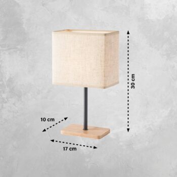 Stolná lampa Bolzano, béžová, ľan, výška 30 cm, E14