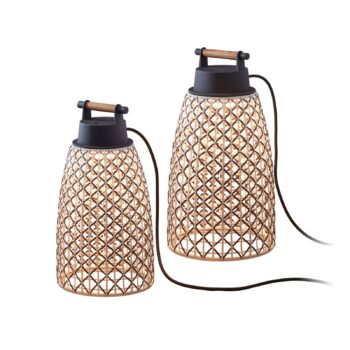 Stolná lampa Bover Nans M/41 LED do exteriéru, hnedá