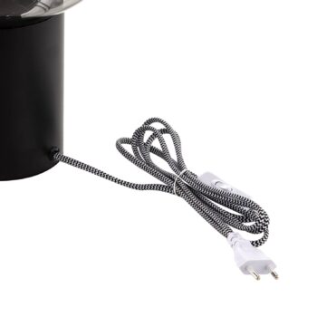 Stolná lampa Brooklyn sklenené tienidlo dym 44 cm