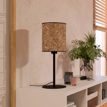 Stolná lampa Butterburn, výška 47,5 cm, béžová/zelená, látka