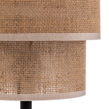 Stolná lampa Calisto, juta, prírodná hnedá, výška 38 cm