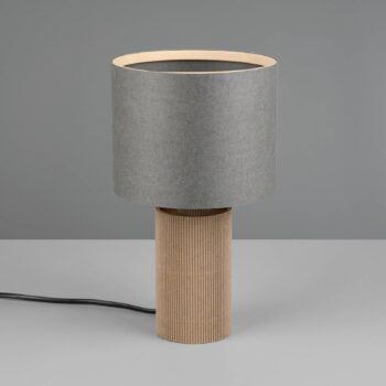 Stolná lampa Canio, výška 29 cm, sivá/hnedá, kartón, 1 x E14