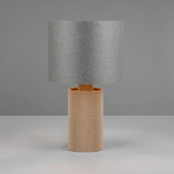 Stolná lampa Canio, výška 29 cm, sivá/hnedá, kartón, 1 x E14