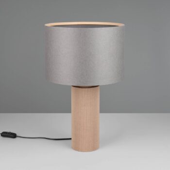 Stolná lampa Canio, výška 48 cm, sivá/hnedá, kartón, 1 x E14