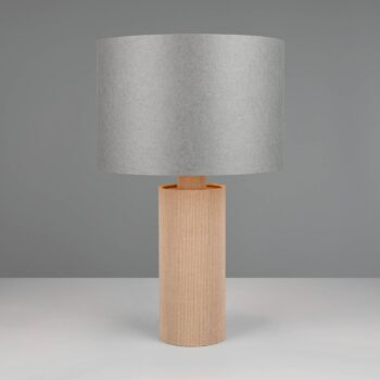 Stolná lampa Canio, výška 48 cm, sivá/hnedá, kartón, 1 x E14