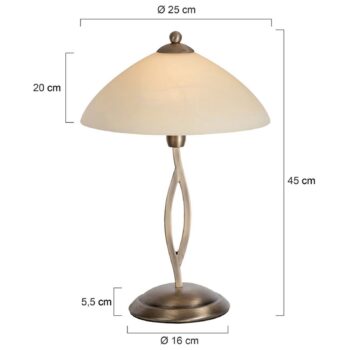 Stolná lampa Capri výška 45 cm krém/bronz