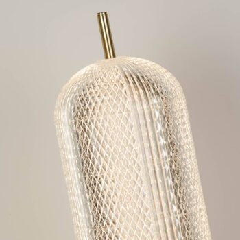 Stolná lampa Capsule LED, mosadzná farba, železo, akryl