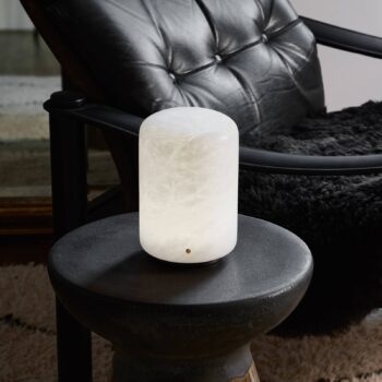 Stolná lampa Capsule LED v alabastrovej farbe Výška 19,5 cm