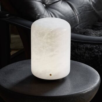 Stolná lampa Capsule LED v alabastrovej farbe Výška 19,5 cm