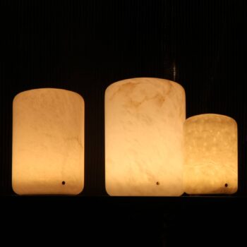 Stolná lampa Capsule LED v alabastrovej farbe Výška 19,5 cm