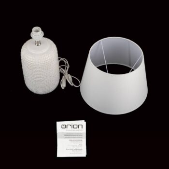 Stolná lampa Coral, biela, výška 51 cm, keramika/látka