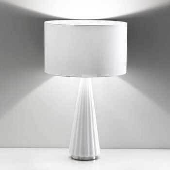 Stolná lampa Costa Rica, tienidlo podstavec biele