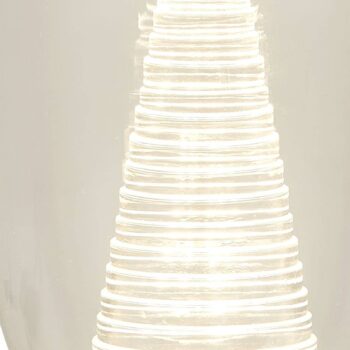 Stolná lampa Cyclone LED, chróm/čierna, sklo, výška 20,5 cm