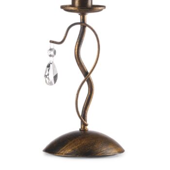 Stolná lampa Delia, bronzová farba, železo, výška 42 cm, Ø 15 cm