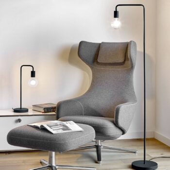 Stolná lampa Diallo bez tienidla čierna matná