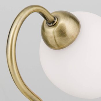 Stolná lampa Doma, farba starožitnej mosadze, výška 30 cm, sklo