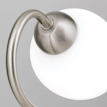 Stolná lampa Doma, saténový nikel, výška 30 cm, sklo