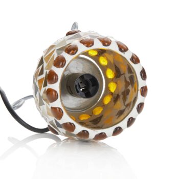 Stolná lampa Enya sklenená mozaika krémovo-hnedá