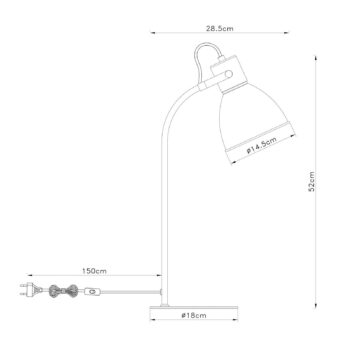 Stolná lampa Erena, otočná hlava, červená