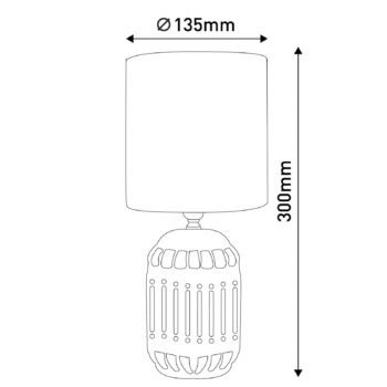Stolná lampa Erida, keramika a textil, svetlomodrá farba