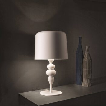 Stolná lampa Eva TL1 M, výška 53 cm biela matná