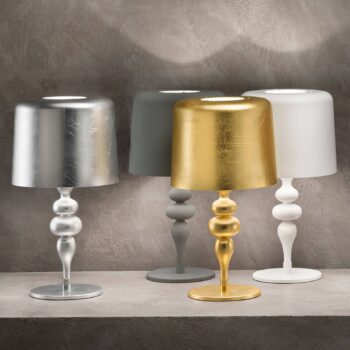 Stolná lampa Eva TL1 M, výška 53 cm biela matná