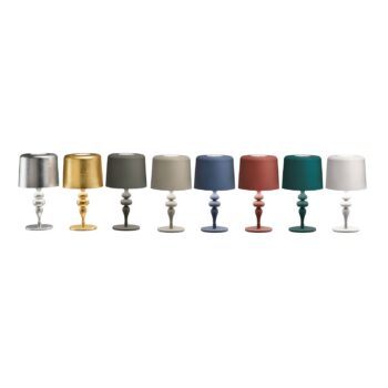 Stolná lampa Eva TL1 M, výška 53 cm tmavosivá