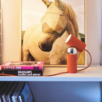 Stolná lampa FLOS Bilboquet, červená, otočná, GU10-LED
