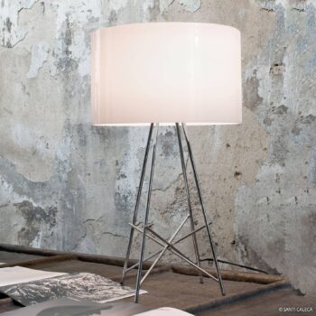 Stolná lampa FLOS Ray T, biele tienidlo