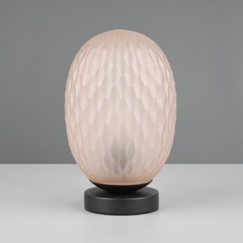 Stolná lampa Facette, jantárová, výška 29 cm, sklo, E27