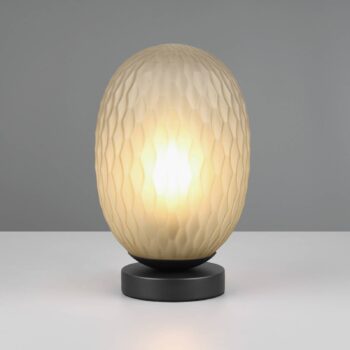 Stolná lampa Facette, zelená, výška 29 cm, sklo, E27