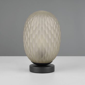 Stolná lampa Facette, zelená, výška 29 cm, sklo, E27