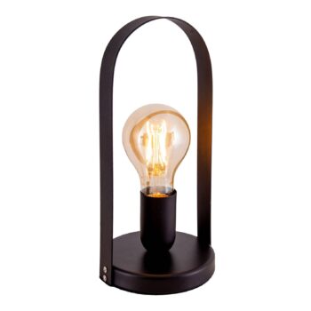 Stolná lampa Faro z kovu, čierna