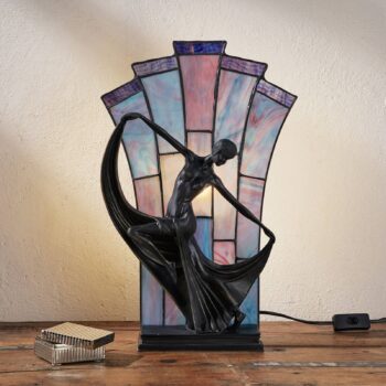 Stolná lampa Flamina v štýle Tiffany