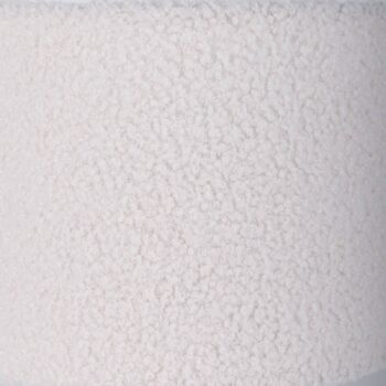 Stolná lampa Fluffy, biela, výška 31 cm textilná E27 valcová
