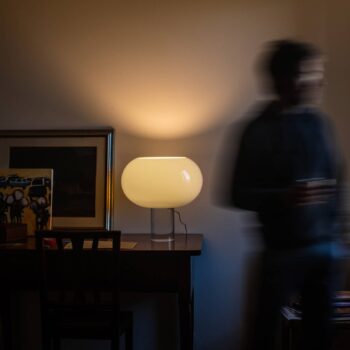 Stolná lampa Foscarini Buds 2, biela, sklo, plast, E27