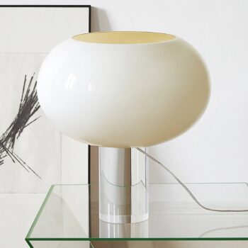 Stolná lampa Foscarini Buds 2, biela, sklo, plast, E27