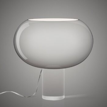 Stolná lampa Foscarini Buds 2, sivá, sklo, plast, E27