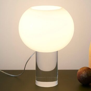 Stolná lampa Foscarini Buds 3, biela, sklo, plast, E27