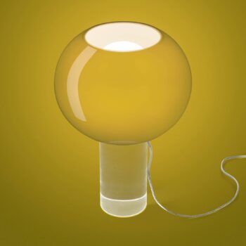 Stolná lampa Foscarini Buds 3, žltozelená, sklo, E27