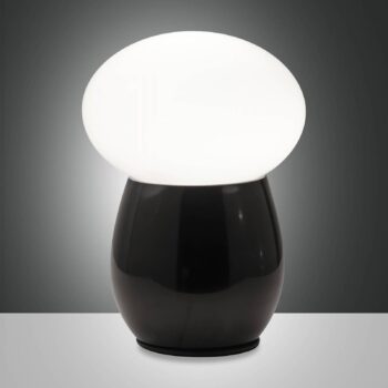 Stolná lampa Freddy, čierna, výška 30 cm, fúkané sklo, E27
