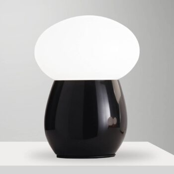 Stolná lampa Freddy, čierna, výška 30 cm, fúkané sklo, E27